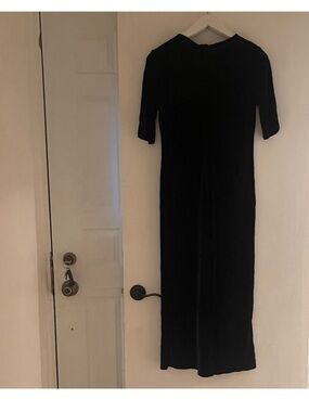 Bershka Black Long Sleeve Midi Dress
